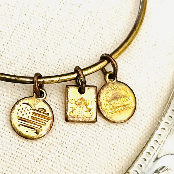 Alex & Ani Gold Arrows Of Friendship Bonds Charm Bangle Bracelet - Picture 2 of 3